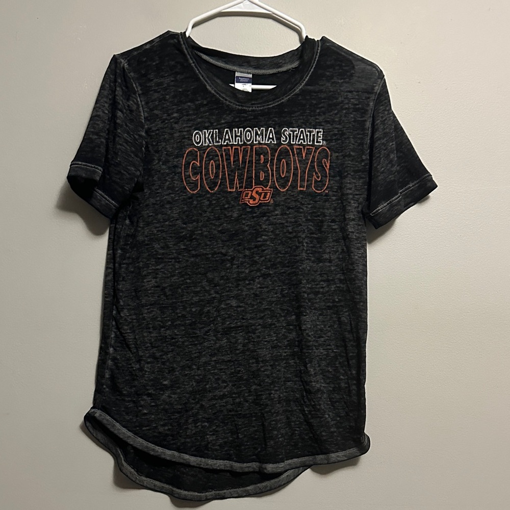 Oklahoma State Cowboys Black Burnout T-Shirt Large OSU
